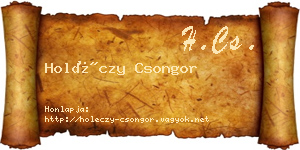 Holéczy Csongor névjegykártya